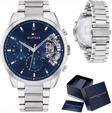  Shop Authentic Tommy Hilfiger Baker Quartz Blue Dial Silver Steel Strap Watch For Men - 1710448 - Luxxuri