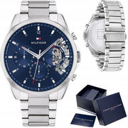  Shop Authentic Tommy Hilfiger Baker Quartz Blue Dial Silver Steel Strap Watch For Men - 1710448 - Luxxuri