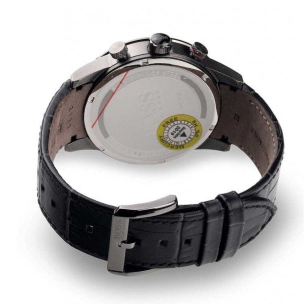  Shop Authentic Hugo Boss Rafale Chronograph Grey Dial Grey Leather Strap Watch For Men - 1513445 - Luxxuri