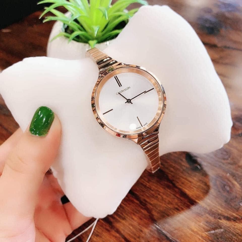  Shop Authentic Calvin Klein Lively White Dial Rose Gold Steel Strap Watch for Women - K4U23626 - Luxxuri