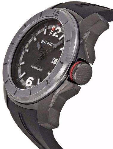  Shop Authentic Tommy Hilfiger Windsurf Black Dial Black Rubber Strap Watch for Men- 1791114 - Luxxuri