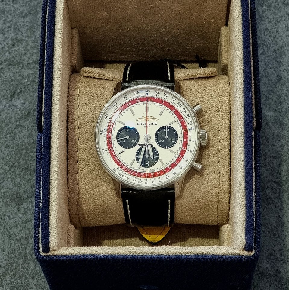  Shop Authentic Breitling Navitimer B01 Chronograph 43 Boeing 747 White Dial Black Leather Strap Watch for Men - AB01383B1G1P1 - Luxxuri