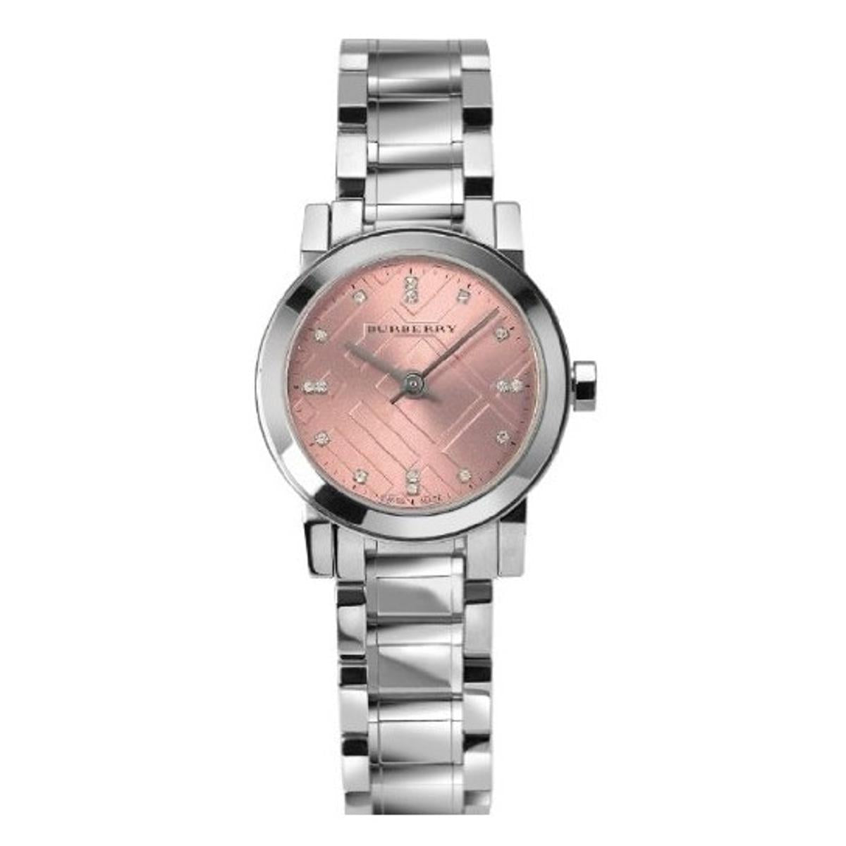  Shop Authentic Burberry The City Diamonds Pink Dial Silver Steel Strap Watch for Women - BU9231 - Luxxuri
