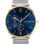  Shop Authentic Tommy Hilfiger Brooklyn Quartz Blue Dial Silver Mesh Bracelet Watch for Men - 1791505 - Luxxuri