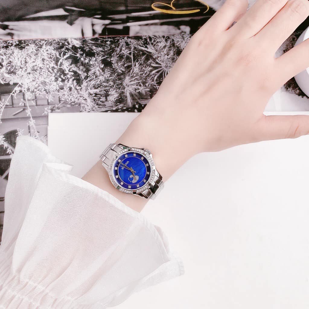  Shop Authentic Bulova Crystal Collection Blue Mother of Pearl Dial Silver Steel Strap Watch for Women - 96L238 - Luxxuri
