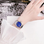  Shop Authentic Bulova Crystal Collection Blue Mother of Pearl Dial Silver Steel Strap Watch for Women - 96L238 - Luxxuri