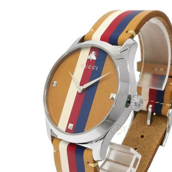  Shop Authentic Gucci G Timeless Quartz Brown Dial Brown Leather Strap Watch For Men - YA1264078 - Luxxuri