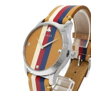  Shop Authentic Gucci G Timeless Quartz Brown Dial Brown Leather Strap Watch For Men - YA1264078 - Luxxuri