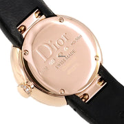  Shop Authentic Dior La D De Diamonds Black Dial Black Leather Strap Watch for Women - CD047170A005 0000 - Luxxuri