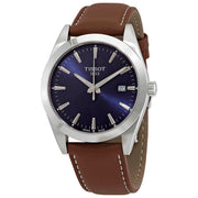  Shop Authentic Tissot Gentleman Blue Dial Brown Leather Strap Watch For Men - T127.410.16.041.00 - Luxxuri