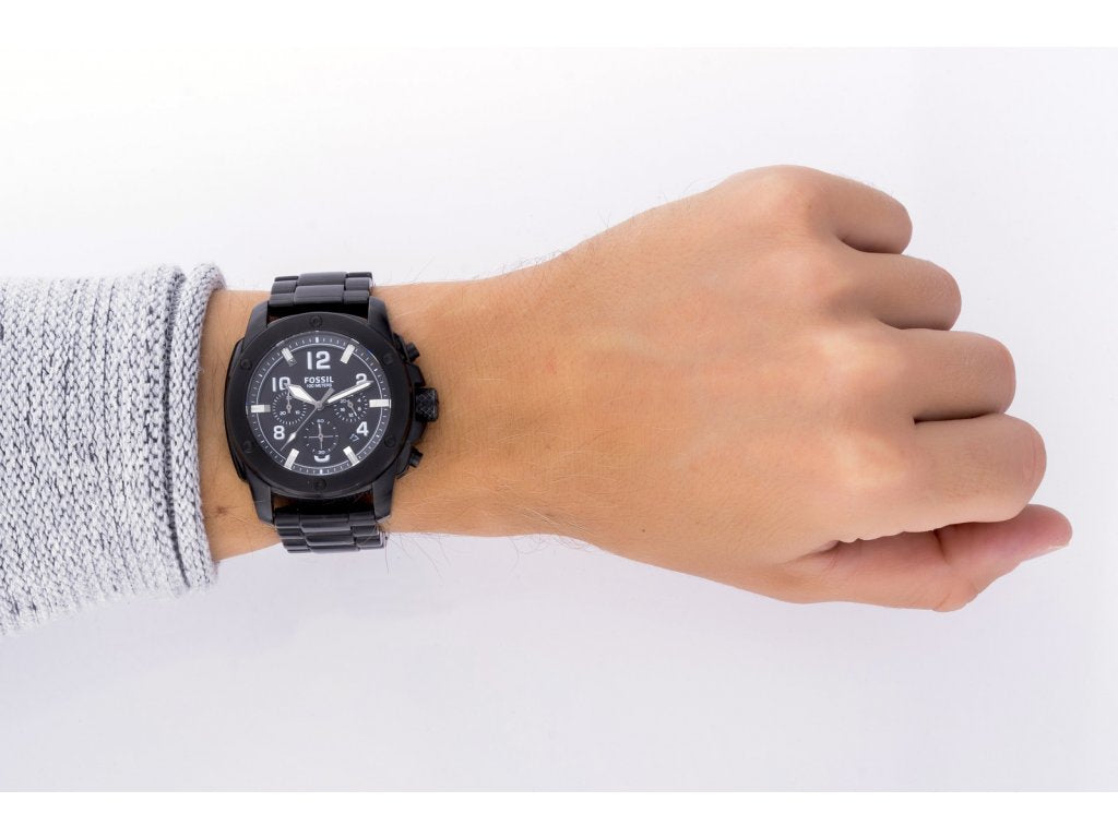  Shop Authentic Fossil Machine Chronograph Black Dial Black Steel Strap Watch for Men - FS4927 - Luxxuri