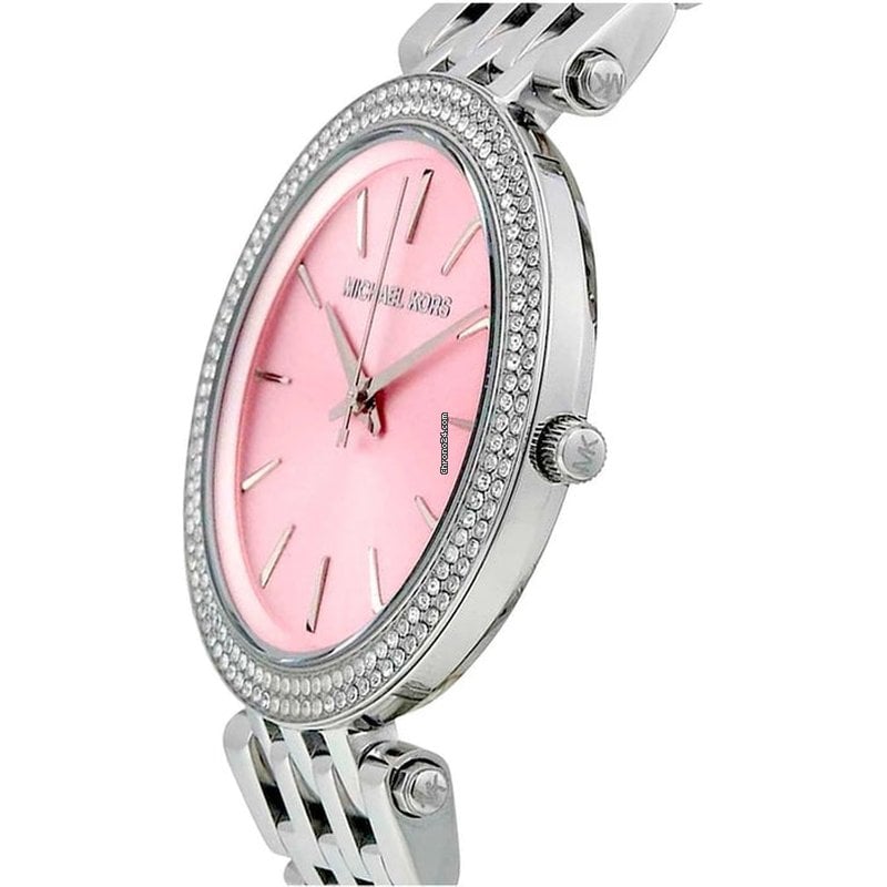 Shop Authentic Michael Kors Darci Crystal Pink Dial Silver Stainless Steel Strap Watch for Women - MK3352 - Luxxuri