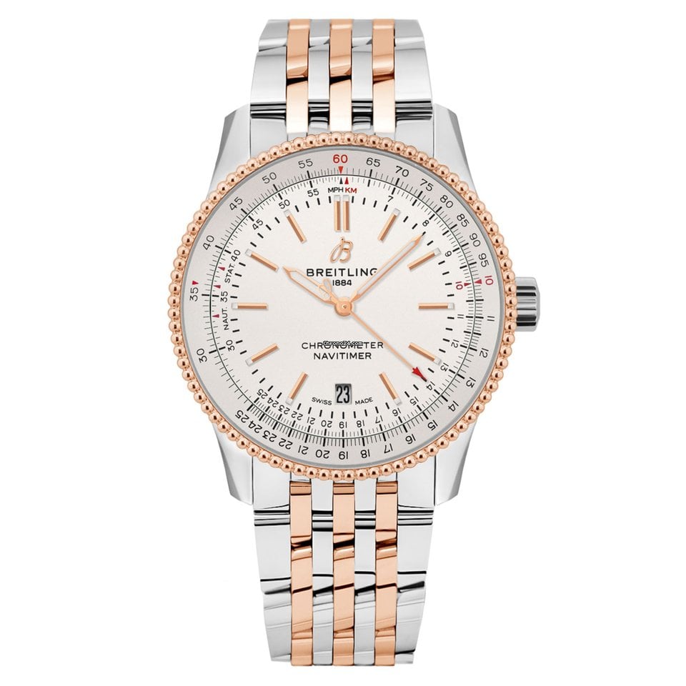  Shop Authentic Breitling Navitimer Automatic 41 White Dial Two Tone Steel Strap Watch for Men - U17326211G1U1 - Luxxuri