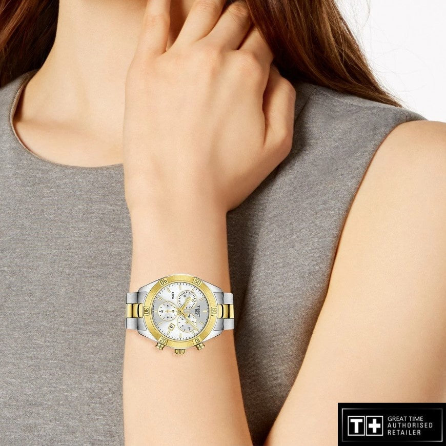  Shop Authentic Tissot PR 100 Sport Chic Chronograph Silver Dial Two Tone Steel Strap Watch For Women - T101.917.22.031.00 - Luxxuri