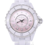  Shop Authentic Chanel J12 Quartz Diamonds Pink Dial White Steel Strap Watch for Women - J12 H5513 - Luxxuri