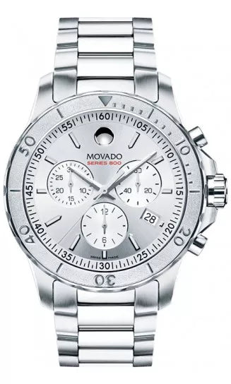  Shop Authentic Movado Series 800 Chronograph Silver Dial Silver Steel Strap Watch For Men - 2600111 - Luxxuri