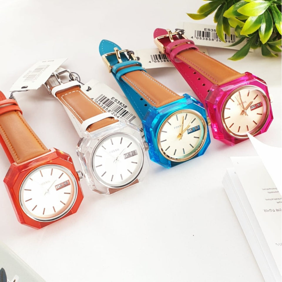 Shop Authentic Fossil Candy White Dial Brown Leather Strap Watch for Women - ES3538 - Luxxuri