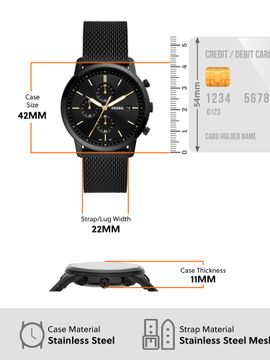  Shop Authentic Fossil Commuter Black Dial Black Leather Strap Watch for for Men - FS5504 - Luxxuri