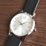  Shop Authentic Calvin Klein City Silver Dial Black Leather Strap Watch For Women - K2G231C6 - Luxxuri