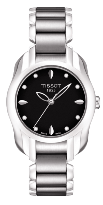  Shop Authentic Tissot T Wave Black Dial Two Tone Steel Strap Watch For Women - T023.210.11.056.00 - Luxxuri