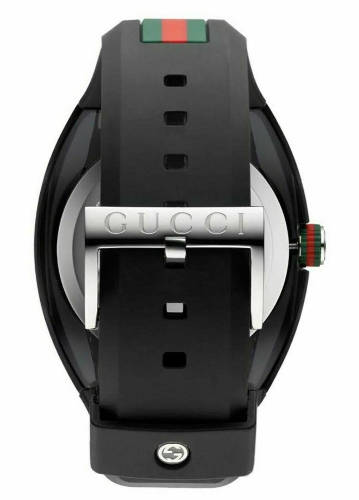  Shop Authentic Gucci Sync XXL Quartz Black Dial Black Rubber Strap Watch For Men - YA137101 - Luxxuri