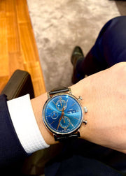  Shop Authentic IWC Portofino Chronograph Blue Dial Black Leather Strap Watch for Men - IW391036 - Luxxuri