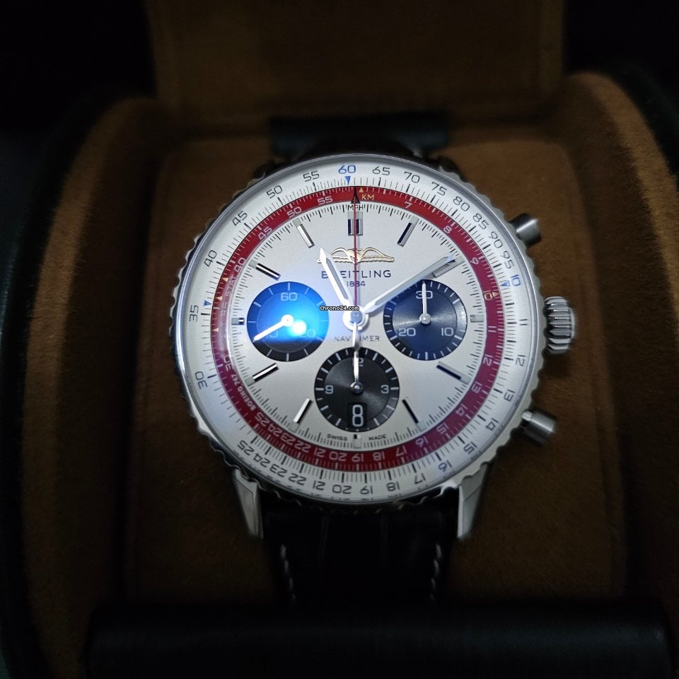  Shop Authentic Breitling Navitimer B01 Chronograph 43 Boeing 747 White Dial Black Leather Strap Watch for Men - AB01383B1G1P1 - Luxxuri