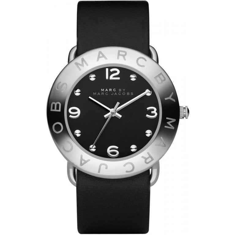  Shop Authentic Marc Jacobs Amy Black Dial Black Leather Strap Watch for Women - MBM1140 - Luxxuri