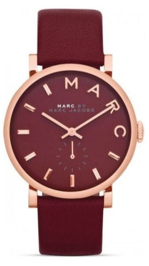  Shop Authentic Marc Jacobs Baker Maroon Dial Maroon Leather Strap Watch for Women - MBM1271 - Luxxuri