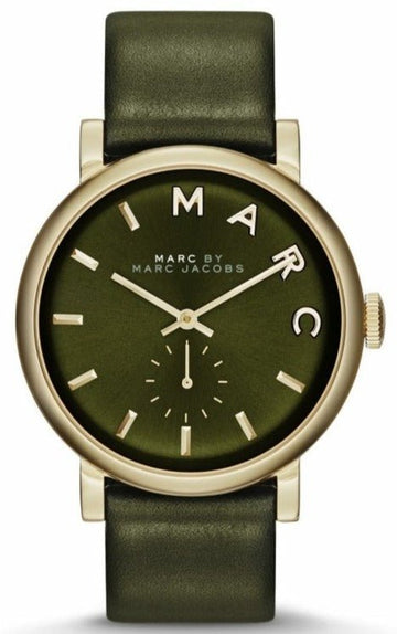  Shop Authentic Marc Jacobs Baker Olive Green Dial Olive Green Leather Strap Watch for Women - MBM1328 - Luxxuri