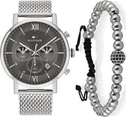  Shop Authentic Tommy Hilfiger Evan Grey Dial Silver Mesh Bracelet Watch for Men - 1710396 - Luxxuri