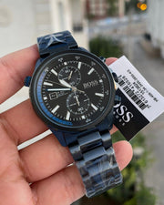  Shop Authentic Hugo Boss Globetrotter Black Dial Black Steel Strap Watch for Men - 1513824 - Luxxuri