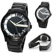  Shop Authentic Armani Exchange Hampton Chronograph Black Dial Black Steel Strap Watch For Men - AX2192 - Luxxuri
