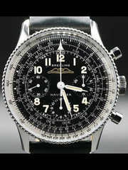  Shop Authentic Breitling Navitimer Ref. 806 1959 Re-Edition Black Dial Brown Leather Strap Watch for Men - AB0910371B1X1 - Luxxuri