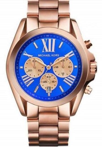  Shop Authentic Michael Kors Bradshaw Quartz Blue Dial Rose Gold Steel Strap Watch For Women - MK5951 - Luxxuri