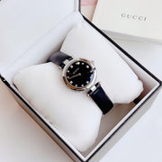  Shop Authentic Gucci Diamantissima Diamonds Black Dial Black Leather Strap Watch For Women - YA141403 - Luxxuri