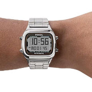  Shop Authentic Fossil Retro Digital Silver Dial Silver Steel Strap Watch for Men - FS5844 - Luxxuri
