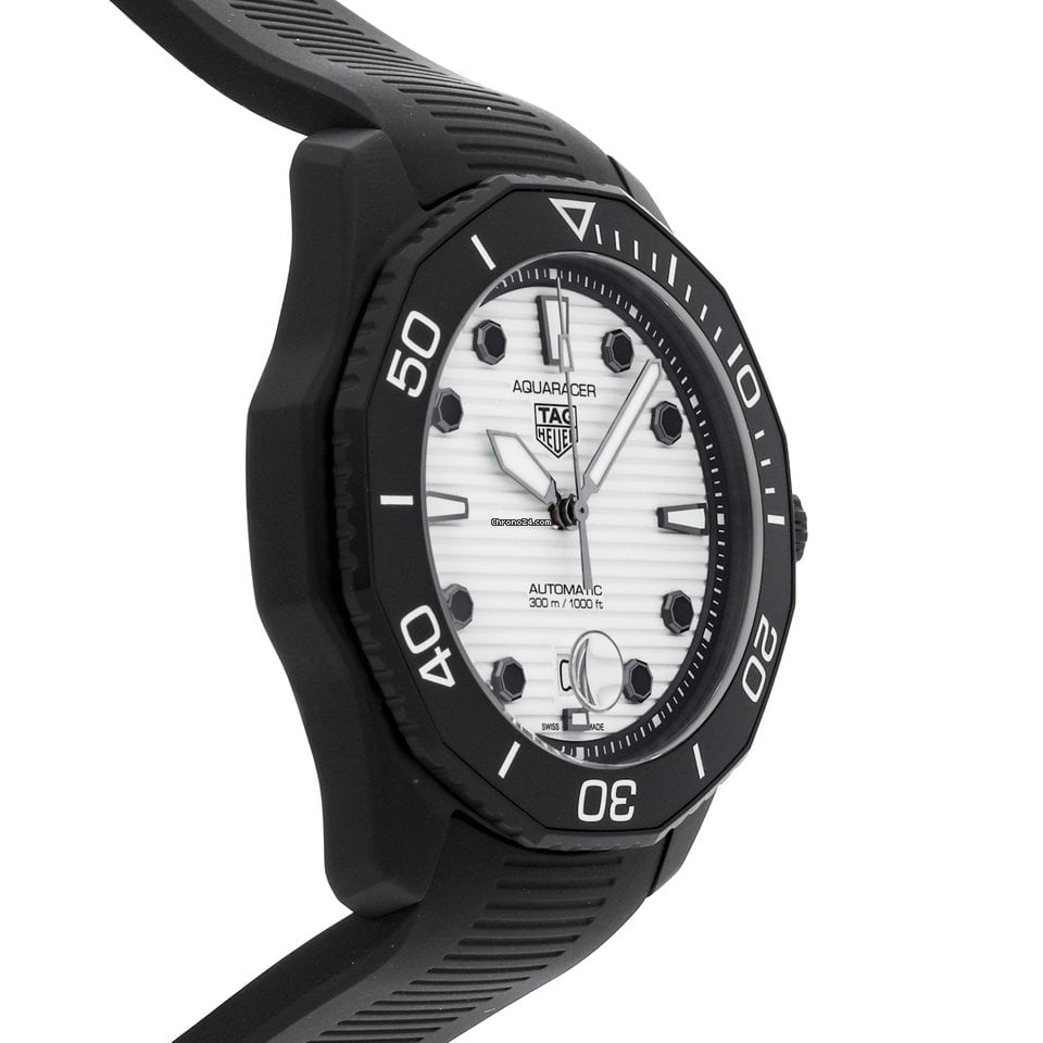  Shop Authentic Tag Heuer Aquaracer Professional 300 Automatic White Dial Black Rubber Strap Watch for Men - WBP201D.FT6197 - Luxxuri