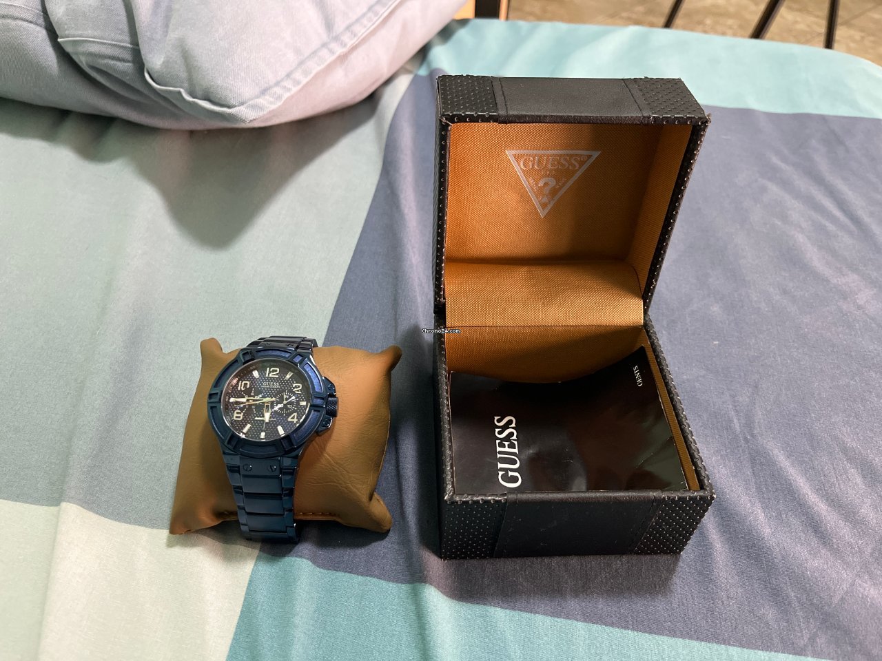  Shop Authentic Guess Rigor Multifunction Black Dial Blue Steel Strap Watch for Men - W0218G4 - Luxxuri