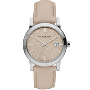  Shop Authentic Burberry The City Beige Dial Beige Leather Strap Watch for Women - BU9107 - Luxxuri