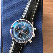  Shop Authentic Breitling Navitimer B01 Chronograph 41 Blue Dial Black Leather Strap Watch for Men - AB0139241C1P1 - Luxxuri