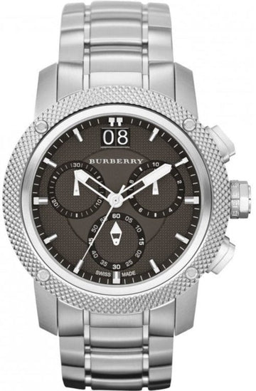  Shop Authentic Burberry Utilitarian Chronograph Black Dial Silver Steel Strap Watch For Men - BU9800 - Luxxuri