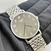  Shop Authentic Tissot T Classic Everytime Quartz Black Dial Silver Steel Strap Watch for Men - T109.410.11.072.00 - Luxxuri