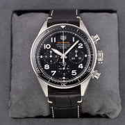  Shop Authentic Tag Heuer Autavia Chronometer Flyback Automatic Chronograph Black Dial Black Leather Strap Watch for Men - CBE511A.FC8279 - Luxxuri