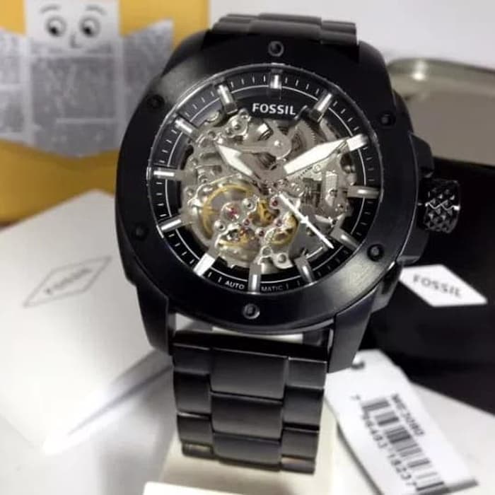  Shop Authentic Fossil Modern Machine Automatic Silver Dial Black Steel Strap Watch for Men - ME3080 - Luxxuri