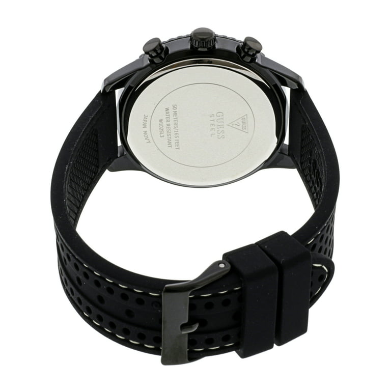  Shop Authentic Guess Marina Chronograph Black Dial Black Rubber Strap Watch for Women - W1025L3 - Luxxuri