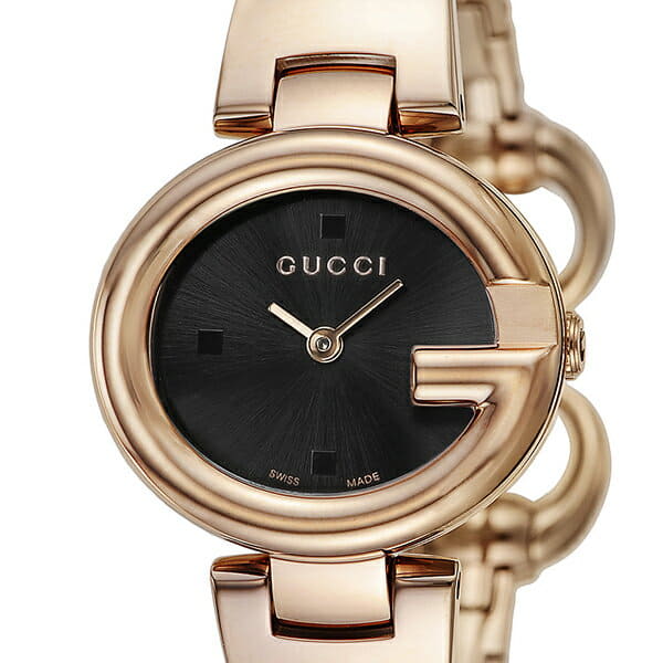 Shop Authentic Gucci Guccissima Collection Quartz Black Dial Rose Gold Steel Strap Watch For Women - YA134509 - Luxxuri