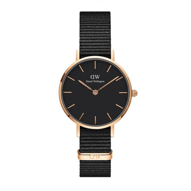  Shop Authentic Daniel Wellington Petite Cornwall Black Dial Black Nylon Strap Watch for Women - DW00100247 - Luxxuri