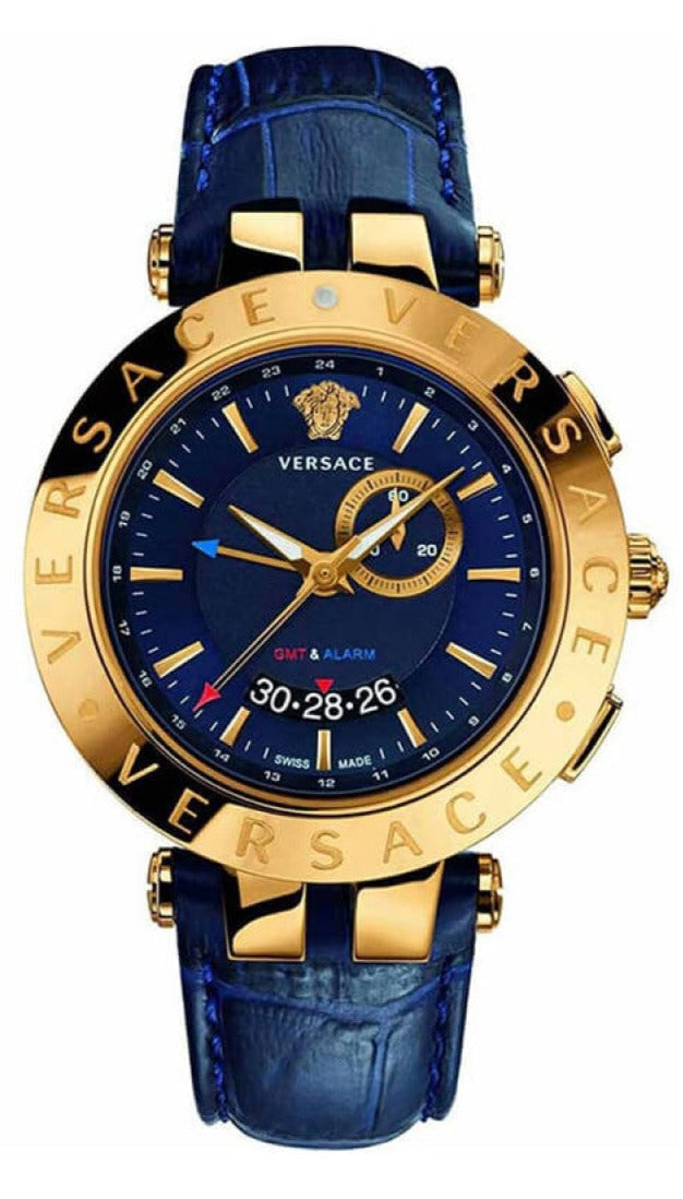  Shop Authentic Versace Race GMT Blue Dial Blue Leather Strap Watch For Men - 29G70D282 - Luxxuri