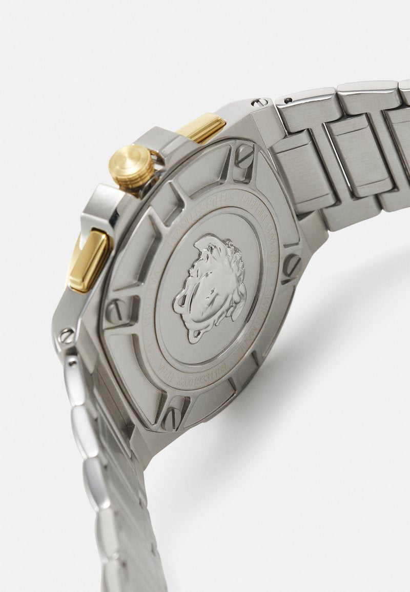  Shop Authentic Versace Chain Reaction Quartz White Dial Two Tone Steel Strap Watch for Men - VEDY00519 - Luxxuri